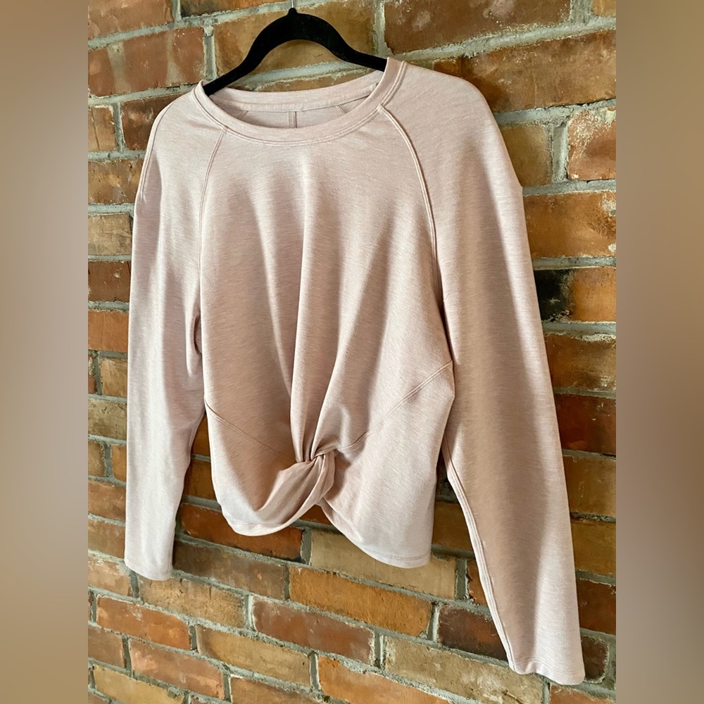 LULULEMON tuck&gather pullover heathered mod faint coral (light pink) size 10 - Picture 6 of 10